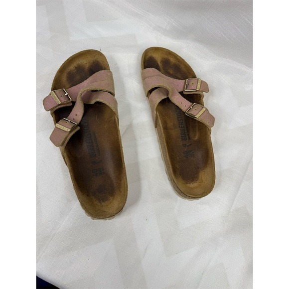 Birkenstock Yao‎ Slide Sandals Women's Size 6 Narrow Pink Leather - Picture 6 of 10